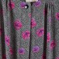 Lady Carol Black Women's Long Sleeve Drop Waist Sack Dress Floral 16/14 037