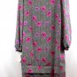 Lady Carol Black Women's Long Sleeve Drop Waist Sack Dress Floral 16/14 037