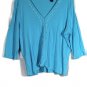 J H Collectibles Blue Women's 2 Piece Sweater Beads Blouse Top Set Size 2 043