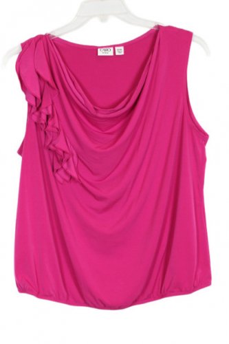 Cato Pink Women's Sleeveless Ruffle Top Blouse Pullover 18/20W 036