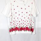 Elisabeth by Liz Claiborne White Women's Cropped Short Sleeve Shirt Size 2 038