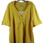 Hampshire Studio Yellow Women's Collared Top Shirt Short Sleeve Pullover 2X 059