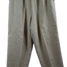 Carole Little Tan Blue Striped Women's Pants Drawstring Pull On 16W 056