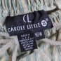 Carole Little Tan Blue Striped Women's Pants Drawstring Pull On 16W 056