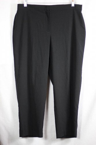 Emma James Stretch Black Women's Dress Pants Zip Hook & Eye Closure 18W 037