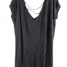 Xhilaration Black Women's Top Blouse Short Sleeve Pullover Xl 049