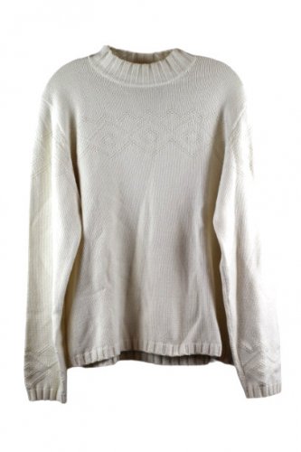 Liz Claiborne White Women's Knit Sweater Pullover XL 054