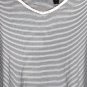 Crazy Horse Striped Black White Women's Casual Short Sleeve Shirt Size 2 007