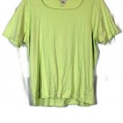 Jennifer Moore Green Women's Short Sleeve Top Shirt Pullover 1X 038