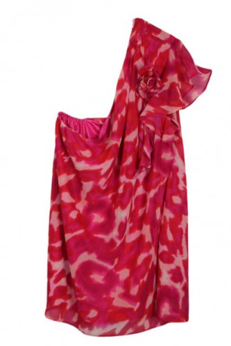 Cato Pink Sheer Lined Women's One Shoulder Top Blouse Rose Decor 18/20W 020
