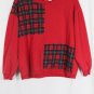 Liz & Co Red Plaid Pattern Women's Pullover Long Sleeve Sweater Size Med 040