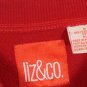 Liz & Co Red Plaid Pattern Women's Pullover Long Sleeve Sweater Size Med 040