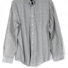 Crofts & Barrow Stretch Gray Men's Dress Long Sleeve Button Down Size L  002