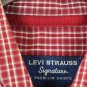 Levi Strauss Red Check Men's Short Sleeve Shirt Button Down Medium 004