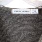 Karen Lessly Brown Women's Cardigan Sweater V Neck Padded Shoulder 2X 060