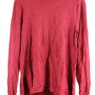 Chelsea & Theodore Red Women's Long Sleeve Top Blouse Slits Pullover Medium 049