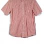 Chaps Orange Striped Men's Dress Shirt Short Sleeve Button Down Medium 014