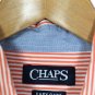 Chaps Orange Striped Men's Dress Shirt Short Sleeve Button Down Medium 014