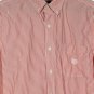Chaps Orange Striped Men's Dress Shirt Short Sleeve Button Down Medium 014