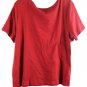 Chaps Red Women's T-Shirt Short Sleeve Pullover Casual 2X 053
