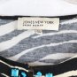 Jones New York  Women's Long Sleeve Blouse Top Studs Beads Animal Print 2X 058