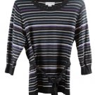 Liz Claiborne Striped Women's Top Blouse Long Sleeve Tie Waist 1X 024