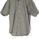 Haggar Beige Wrinkle Free Plaid Men's Dress Shirt Short Sleeve Button Down   002