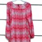Ezra Women's Pink White Long Sleeve Dress Lined Geometric Pattern Size Small 004