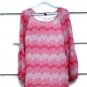 Ezra Women's Pink White Long Sleeve Dress Lined Geometric Pattern Size Small 004