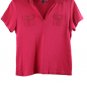 Karen Scott Pink Women's Top Blouse Short Sleeve Collared Pullover Large 048