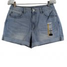 No Boundaries Blue Womens Denim Curvy Mom Shorts High Rise 13 050