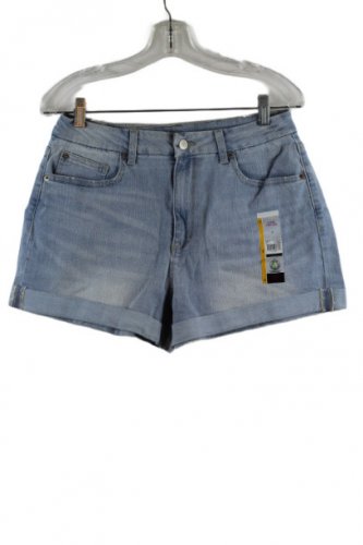 No Boundaries Blue Womens Denim Curvy Mom Shorts High Rise 13 050