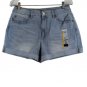 No Boundaries Blue Womens Denim Curvy Mom Shorts High Rise 13 050