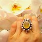 Sterling silver, Argentium, Rose 14 karat gold, Fire opal, Statement ring