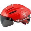 GVR Cycling Helmet G-203V With Magnetic Visor Bubble - Red  Free Shipping !