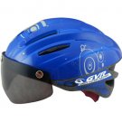 GVR Cycling Helmet G-203V With Magnetic Visor Bubble - Blue  Free Shipping !
