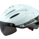 GVR Cycling Helmet G-203V With Magnetic Visor Bubble - White  Free Shipping !