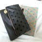 Deux Lux Handbag-Empire State Spiky Foldover Clutch Bag Purse Putty/Black NWOT