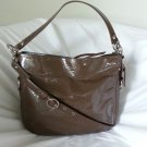 Authentic COACH Zoe Liquid Patent Leather Convertible Bag in Brown-NWOT-SRP:$398