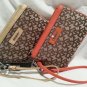 DKNY DONNA KARAN MONOGRAM/ORANGE or GOLD WRISTLET CLUTCH-NWT-SRP $95.00