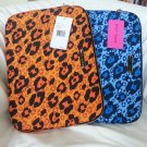Betsey Johnson Handbags Cheetah Laptop Sleeve/Case Blue or Orange-NWT-SRP: $68