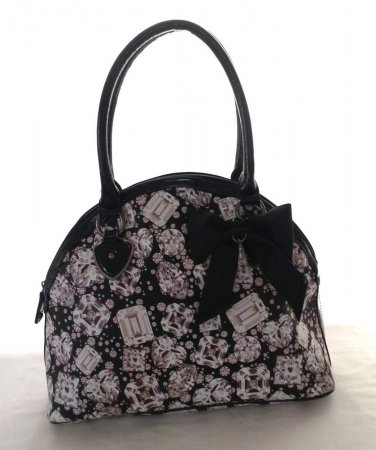 BETSEY JOHNSON GEM DANDY DOME SATCHEL HAND BAG IN BLACK SRP: $98-NWT