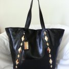 BADGLEY MISCHKA HANDBAG LEATHER TERRI SHINE TOTE BAG IN BLACK-NW-RP: $395