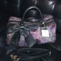 DEUX LUX HANDBAG - MULTI-COLOR FABRIC BOWLER BAG WITH LARGE BOW  NWT