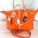Cavalcanti Liquid Patent Leather Shoulder/Crossbody Bag in Pumpkin-NWT-Italy
