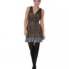 Mark James Dress All Over Sequined Cocktail Dress in Gold/Silver NWT-RP: $385