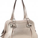 B. Makowsky Halia Metallic Leather Triple Zip Satchel/Shoulder Bag-NWT-SRP: $268