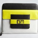 Diane Von Furstenberg Metro Leather iPad Case in Citrine/Black-NWT-SRP: $295