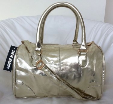 Steve Madden BREFLECTIVE Satchel/Small Duffle Bag in Gold or Silver-NWT-RP: $78
