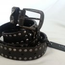 Liebeskind Berlin Vegeta Gunmetal and Black Leather Studded Belt NWT-Sz L (90)